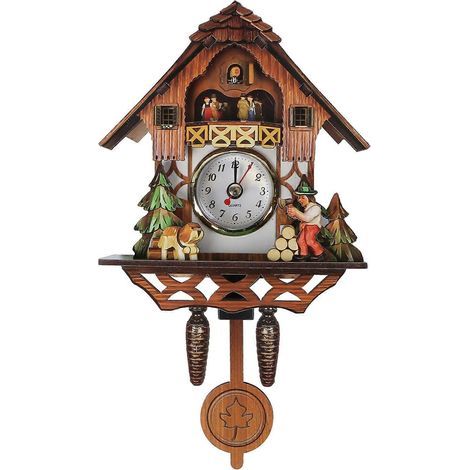Holzwanduhr im Retro-Stil, Hängedekoration für Schlafzimmer, Wohnzimmer oder Bar, batteriebetrieben. -M (1/4)