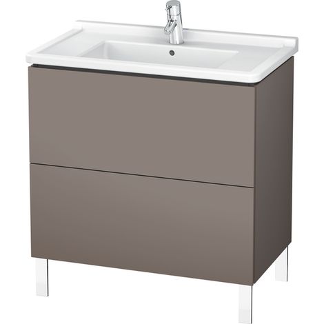 Duravit L-Cube Meuble sous-lavabo vertical, 2 tiroirs, 820mm, pour Starck 3, Coloris: Décor basalte mat - LC660904343 (1/4)