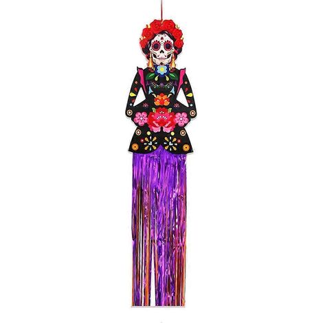 Skeleton Tassel Pendant With Paper Material For Day Of The Dead And Halloween Decor (1/5)