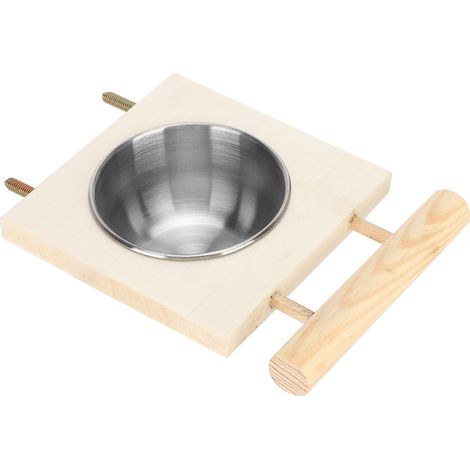 Gamelle pour perroquet en acier inoxydable avec support, accessoire pour cage (gamelle simple) (1/5)