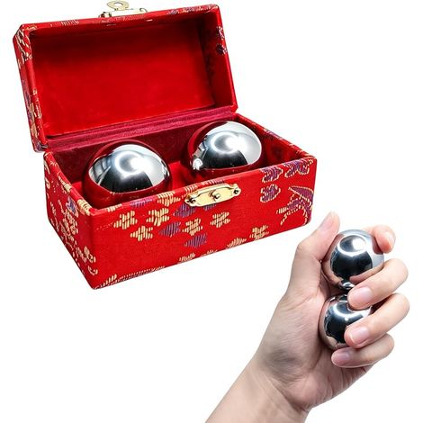 2 Boules Qi Gong en Métal 38 mm, Boules de Baoding (1/5)