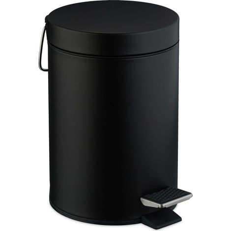 Papelera de baño con pedal, 3 L, metal mate