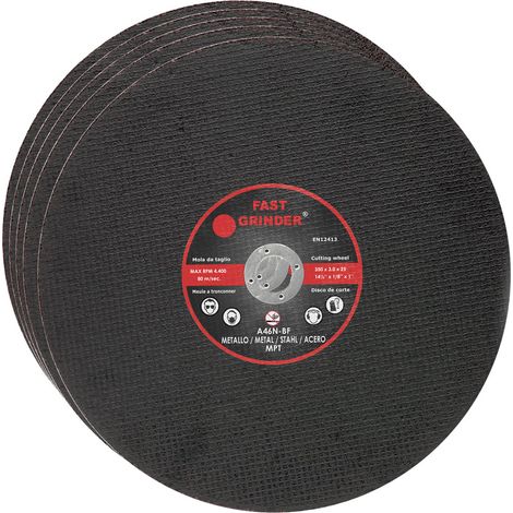 Lot de 5 disques plats à tronçonner métaux 350 x 3 x 25 mm – Corindon renforcé pour coupes précises – Compatible toutes marques – Rosver