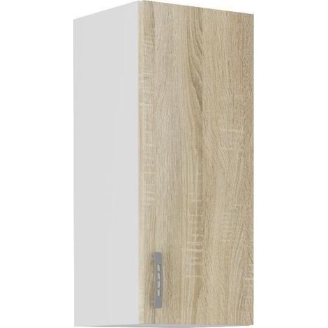SARA Mueble alto - 1 puerta - Decoración roble sonoma - L30 x P31 x H71,5 cm (1/2)