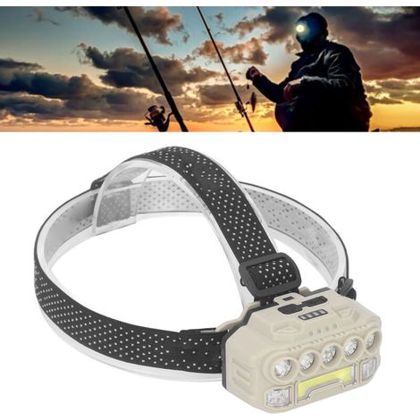 COB DUBUNS LED front light for exterior, for camping, with adjustable headband, light, battery indicator, gesture detection, 1200 mAh