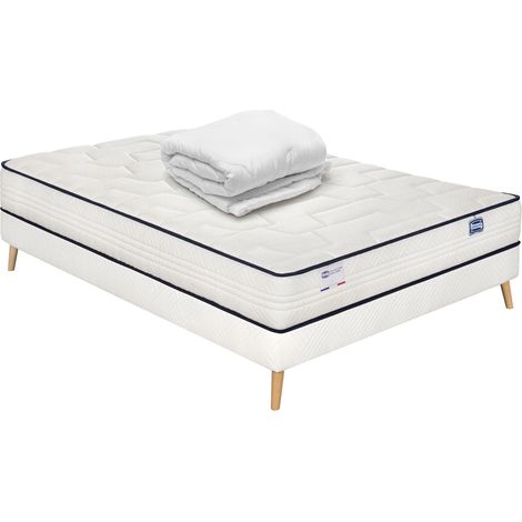 Ensemble INTEMPOREL, matelas ressorts 140x190, extra ferme H24 + sommier + couette (1/4)