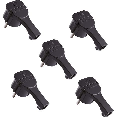 Confezione da 5 Spine Schuko, Piatta