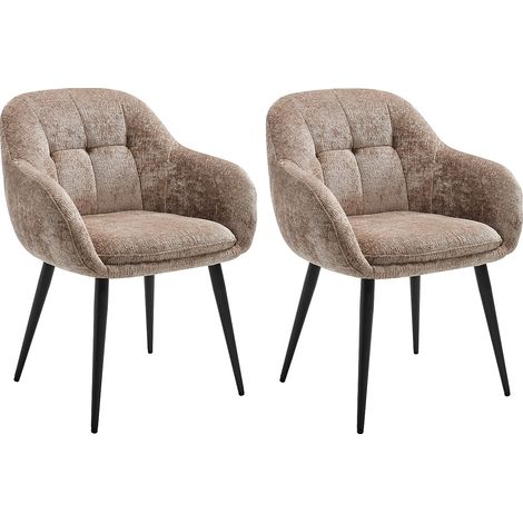 Sedia con braccioli in Tessuto testurizzato e Metallo Nero Talpa - Lotto di 2 - LASSANDRA di PASCAL MORABITO
