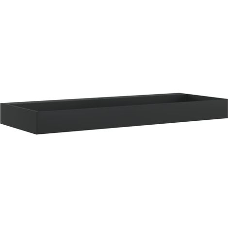 Vasque 120x46x11 cm fonte minérale/marbre noir mat