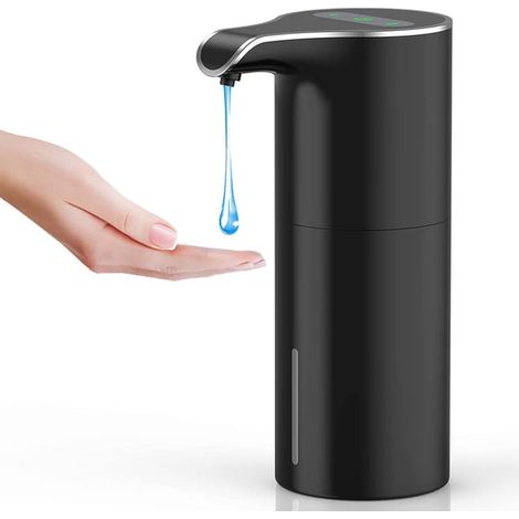 Distributore automatico di sapone nero, distributore di sapone per le mani senza contatto con sensore a infrarossi, ricarica USB, capacità regolabile (1/5)
