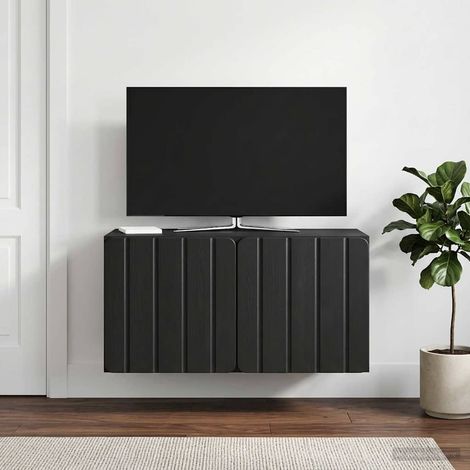 Wandmontierter TV-Schrank 59,5 x 31 x 30 cm Schwarz (1/5)