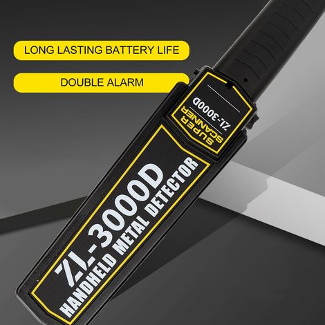 ZL 3000D Handmetalldetektor, Sicherheitsscanner mit einstellbarer Empfindlichkeit, Kontrollstab mit optischem und akustischem Alarm für Sicherheitsinspektionen (1/5)