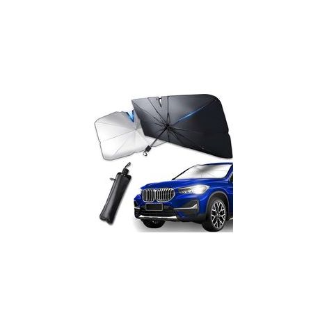 Pare Soleil Voiture Pare Brise Avant 140 x 80 cm - Anti - UV 99%, Parapluie Soleil Pliable, Convient aux Voitures, SUV, Fourgonnettes - Facile à Installer Et Compact