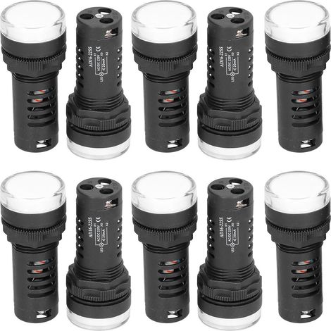 Lot de 10 Voyants LED Rouge Vert 220V AC/DC pour Moteurs, Indicateurs Lumineux Économes en Énergie (1/5)
