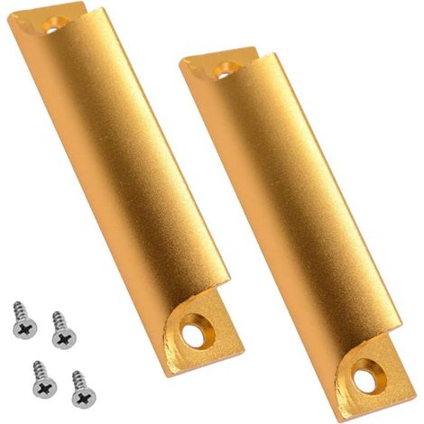 Poignée Porte Coulissante Aluminium 2 Pièces Poignee Meuble Dorée Aluminium Poignée Meuble Poignée de Porte de Balcon pour (1/4)
