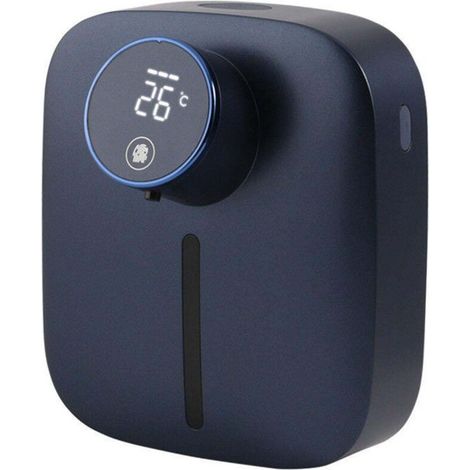 Distributeur de savon automatique rechargeable Toucess mural pour savon moussant et désinfectant pour les mains avec affichage de la température, bleu (1/5)