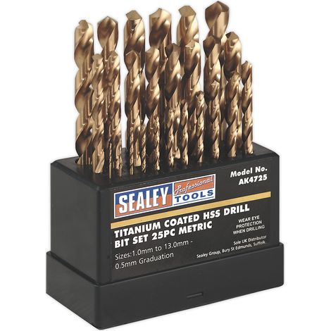 Sealey HSS Fully Ground Drill Bit Set 25pc - DIN 338 AK4725 (1/2)