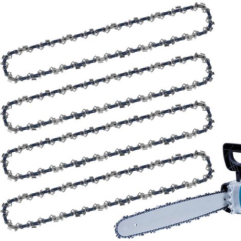 Lot de 4 chaînes de rechange pour tronçonneuse de 25 cm - Maillons d'entraînement - Chaîne de tronçonneuse LP de 3/8" avec chaîne de tronçonneuse à 40 maillons d'entraînement - Chaîne (1/5)
