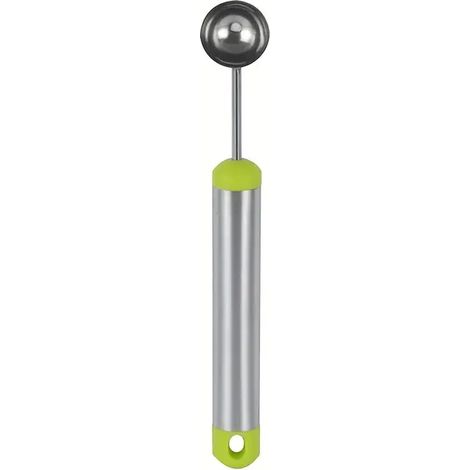 1 Cuchara de Sandía de Acero Inoxidable - Cortador de frutas multiusos con mango largo, cuchara para helado, utensilio para hornear, herramienta de cocina, cuchara decorativa para alimentos
