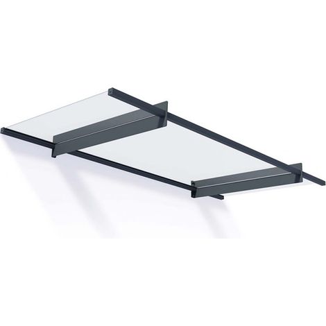 Patio Cover Nancy Door Awning Canopy Nancy 2050 Clear - Acrylic - L205.5 x W94 x H14 cm - Grey
