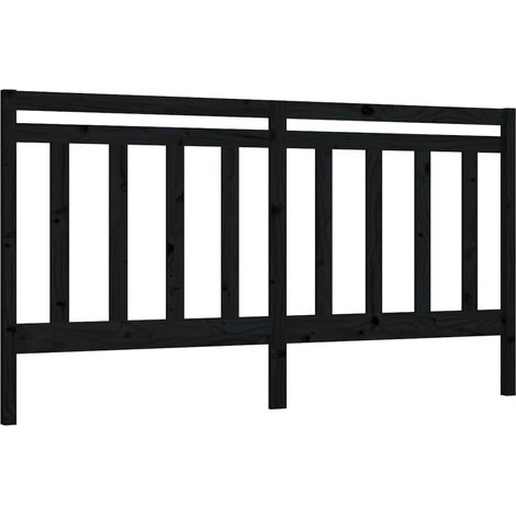 Tête de lit accessoire couchage chambre à coucher meuble 206 x 4 x 100 cm bois de pin noir TDL0202139