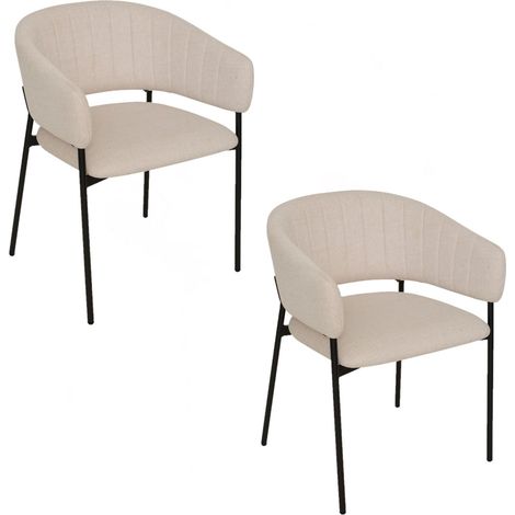 Lot de 2 fauteuils à diner en tissu SOLEA (1/5)
