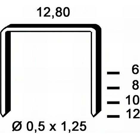 6 000 agrafes galvanisées P-12 - 12,8 x 12 x D. 0,5 x 1,25 mm - 6P-121 - Alsafix