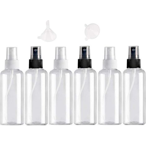 6 PCS 50ml Bote Spray Botella de Aerosol Vacío Plástico Transparente Niebla Fina Atomizador de Viaje Conjunto de Botellas (1/5)
