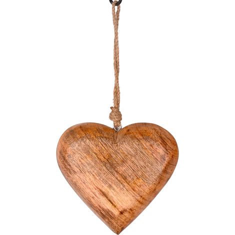 Ciondolo a forma di cuore in legno per decorazioni romantiche, ideale come regalo e per la casa, design elegante e artigianale (1/4)