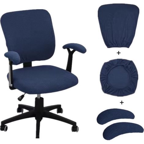 Funda para silla de 3 piezas, Tapicería antideslizante, Funda extraíble, Fundas extraíbles y lavables, Universal, Negra, Poliéster (1/5)