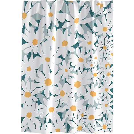 Rideau De Douche - Polyester Imperméable - Pour Baignoire Et Cabine De Douche - 180 X 180 Cm - Blanc - 1 Pièce (1/5)