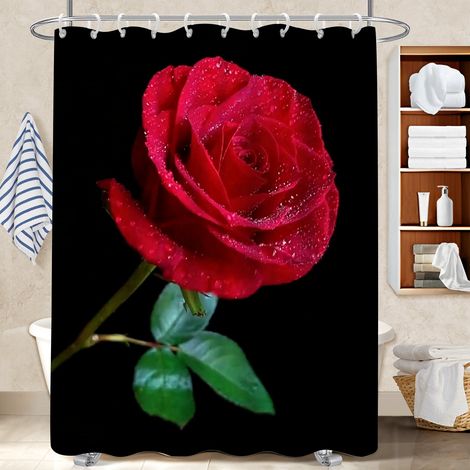Rideau polyester pour douche 180x180 avec 12 œillets bâche polyester douche pour jeune couple emménageant (1/5)