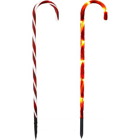GHIRLANDA LED BASTONCINI DI ZUCCHERO BABBO NATALE CARAMELLA ALL'APERTO BIANCO CALDO (1/5)
