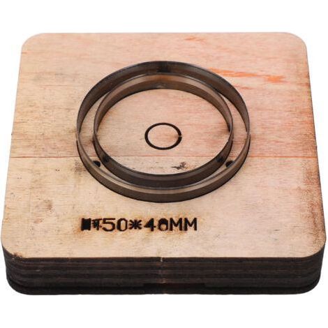 Leder-Schneidform, rund, Holzbasis, prägnant, sauber, 50 x 40 mm, Muntra (1/5)