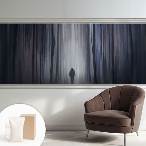 Papier peint intissé mural installation rapide du papier peint durable et résistante - Colle incluse gratuite Silence de la forêt 250x104 cm (1/5)