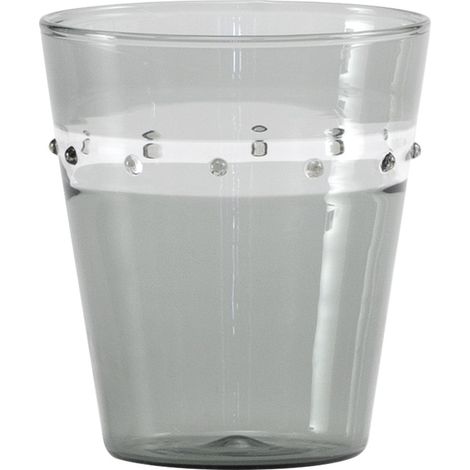 Zafferano Bicchiere A Pallini Gobelet En Verre Borosilicaté Soufflé À La Bouche Lot De 4 Pièces Couleur Gris Pour Table De Haute Qualité. (1/2)