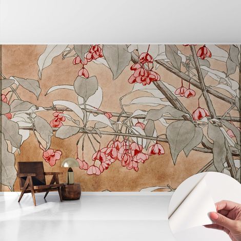 Selbstklebend Tapete - abwaschbar - Arbeitszimmer - Esszimmer- Top Qualität Blumenharmonie 416x254 cm (1/5)