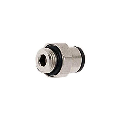 Raccord instantané piquage droit. laiton nickelé. diamètre 8 mm. mâle 3-8 filetage BSPP cylindrique - PARKER HANNIFIN FRANCE SAS