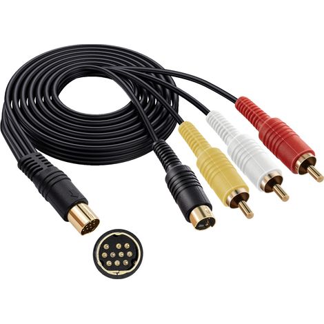 Mcbazel Câble d'adaptateur de télévision composite audio S-AV plaqué or pour Sega Saturn (1/5)