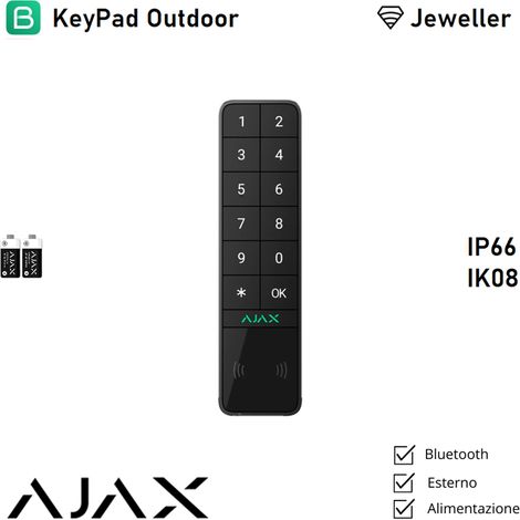 99968 - Jeweller - KeyPad Outdoor Jeweller - color black - Ajax seguridad inalámbrica