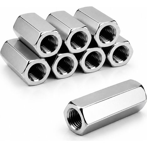 Écrou Long Tête Hex M10 x 30 mm 8 pcs, Acier Inoxydable 304 (1/5)