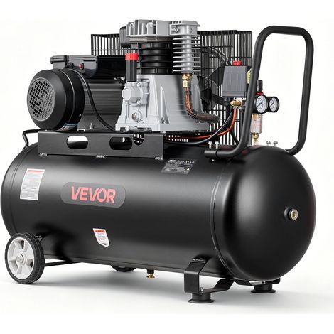 Compresseur à Air 100 L Réservoir Compresseur d'Air à Courroie 3 kW pour Réparation Automobile, Gonflage Pneus, Peinture Pistolet, Clouage Bois, 226 L/min à 6,2 bar, Max. 10 bar, Portatif Mobile (1/5)