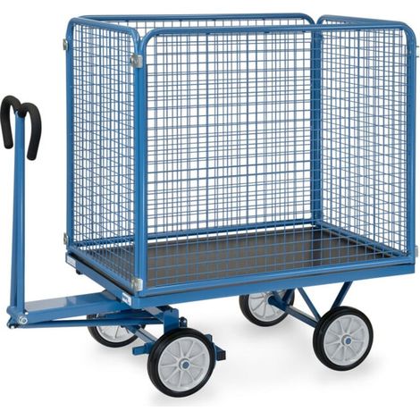 fetra Chariot à plateaux manuels 6443V - charge max. 700kg pneus pleins (1/5)