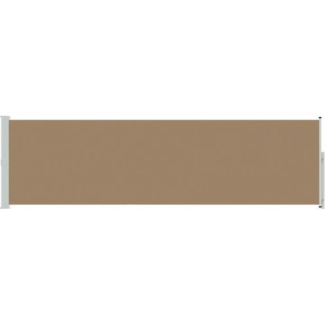 Rideau latéral rétractable, gris-brun, 300 x 120 cm, fibre de polyester (1/5)