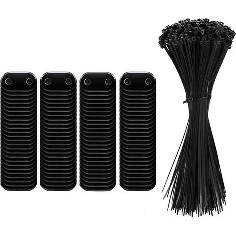 Kit de montaje para pantallas de privacidad，Incluye 50 clips de montaje de PVC y 50 bridas planas para cables，Apto para jardines (1/5)