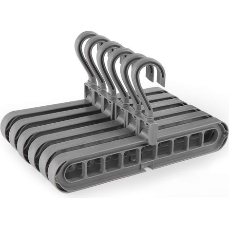 Organisateur de Cintres 6pcs Cintre Magique,Crochet Pivotant à 360 ° pour Placard Il y a 9 Trous,Garde-Robe Magique,Cintre en Cascade, Cintre Gain de Place pour Le Stockage et Le Séchage (1/5)