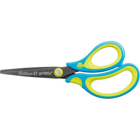 Pelikan 810241 Schere de Tisch- und Bastelschere de Bastelschere gerade geschnitten Blau, Gelb
