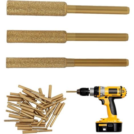 30 affûteurs de chaîne diamantés pour tronçonneuses (4 mm, 4,8 mm et 5,5 mm), différents types de chaînes, outil de polissage pour bois et métal. (1/4)