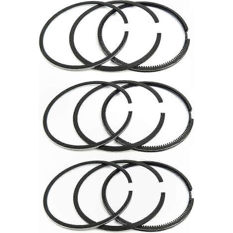 Set of 3 piston rings for cylinder, diameter 72 mm, compatible with excavators and tractors. (1/3)