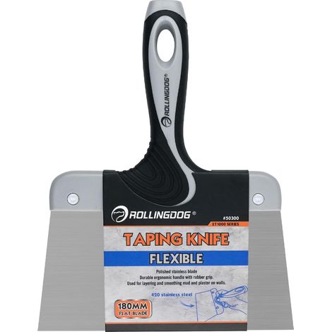 Couteau à Enduire en Acier Inoxydable 180 mm pour les plâtres avec poignée souple (1/5)